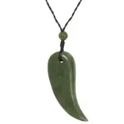 Nephite Jade Maori Style Shark Tooth Mako Pendant Tribal Cord - 81stgeneration