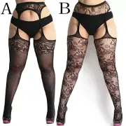 Women Silk Stockings fishnet tights Plus Size Lace Suspender Pantyhose Stockings