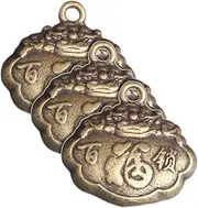 [ULDIGI] 3 Pack Traditional Chinese Safe Lock Keychain Pendant Retro Hanging Lock for Bag Car Backpack