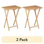 (2 pack) Mainstays Indoor Single Folding TV Tray Table Natural L 19 x W 15 x H 2