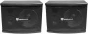 Pair KPS65 2-Way 400 Watt Karaoke Speakers+Wall Brackets/Mdf, Black, 6.5"