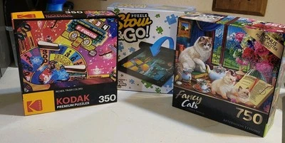 Fancy Cats - Afternoon Lessons 750 Pc, Kodak - Premium 350 Pc & Stow N Go Adult