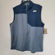NWT Magellan Outdoors Fish Gear Full Zip Vest Blue Size 2XL NEW Overcast Fleece