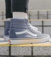 Vans SK8 HI Men Grisaille White Canvas High Top Skateboard Shoes Sneaker Trainer