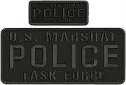 U.S. MARSHAL P TASK FORCE EMB PATCH 4.75X11 AND 2X5 VELCR@ ON BACK BLK/BLK