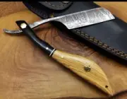Vintage Straight Razors Barber Men Damascus Razor Solingen Carrington Damascus