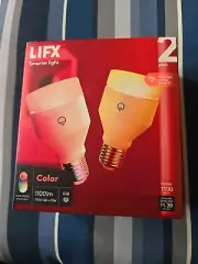 Lifx HB2LHLA19E26US A19 Adjustable Dimmable WiFi Smart LED Light Bulb Pack Of 2