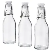 KORKEN bottle with stopper, clear glass, 15 cl