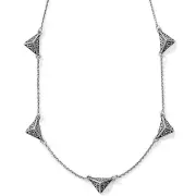 NWT Brighton ASTRID COLLAR Pyramid Stations Silver Necklace MSRP $68