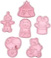 UTHCLO 6pcs Circus Cookie Cutters Fun Plastic Molds for Baking Easy to Demould for Halloween Great Present for Parties and Family Gatherings