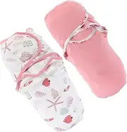 Abaodam 2Pcs Swaddle Wrap Sack for Newborns Soft Lightweight with Bright Patterns Multi Functional Comfortable and Breathable Swaddling Cloth for Boy Girl Months