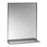 Bobrick 166 1824 18 in x 24 in Channel Frame Mirror with Shelf