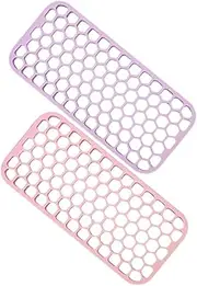 Healeved 2Pcs Heat Resistant Silicone Mat Pad for Curling Iron Flat Iron Non Slip Holder for Hair Tools Safe Durable Protection for Styling at Home Travel