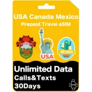 AT&T USA, Canada & Mexico Prepaid Travel eSIM Unlimited Data and Talk (iPhone)
