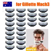 48x Replacement Blades For Gillette MACH 3 Razor Shaver Trimmer Shaving NEW