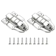 2 Pcs Duck-billed Hasp Lock, Retro Box Toggle Latch with Padlock Hole, Silver