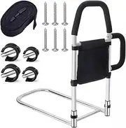 Bed Rail Safety Bed Assist Rail for Elderly Adults w/Storage Pocket Fixing Strap