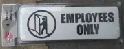 Cosco Employees Only Brushed Metal Sign ~ 9 3/8" x 3 3/8" ~ Brand New/Sealed!