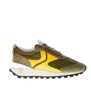 VOILE BLANCHE men shoes New Qwark Spur 2 sneakers military green fabric yellow