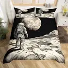 Outer Space Duvet Cover King Size, Cosmonaut Spaceman Comforter Cover Galaxy