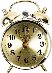 Alarm Clock Household Mechanical Gold Alarm Clock Manual Wind Up Vintage Metal Clock Cute Oversized Ringtone Alarm Clock Clock for Bedroom