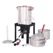 CreoleFeast 30-Qt. Turkey And 10-Qt. Fish Fryer Boiler Steamer Set Aluminum