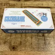 Cribbage Traditional Wooden Board Game Brybelly 3 Track Layout & Plastic Pegs