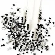 Black Glass Crystal Flat Back Rhinestones Nail Art Crystals Decorative Stones