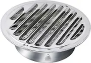 Round Air Vent Grille 100mm Stainless Steel Air Vent Grille Ventilation Grille Vent Cap with Mesh Cover Ventilation Grille Air Vent Round Air Exhaust