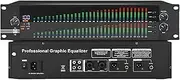 Professional Graphic Equalizer, Double 31-Band Stereo Graphic EQ with LED Light Display, 10 Preset Effects, Automatic Noise Reduction, High/Mid/Treble Adjustment, for Recording Studio