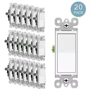 20× Decorator Rocker Wall Light Switch Single Pole Self-Grounding 3Year Warranty