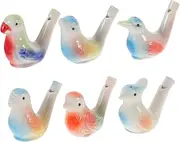 Amosfun 6pcs Ceramic Bird Whistles Musical Instruments for Early Learning Fun Water Bird for Parties and Birthday