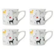 4PK Mikasa Stoneware Fluted Coffee Mug Tea/Water/Milk Cup Drinkware 250ml Dog