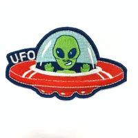在飛比找松果購物優惠-外星人UFO 外套皮夾 皮包 手機 刺繡貼布 電繡貼 背膠補
