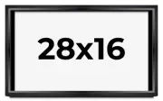 28x16 Shadow Box Frame Black | 1.25 inches Deep Real Wood Contemporary Shadowbox