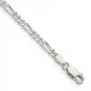 9 Inch Sterling Silver 2.85mm Figaro Chain Anklet