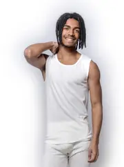 Mens Baselayers Thermal Spencers Pure Wool 200gsm Singlet Tank Vest Beige