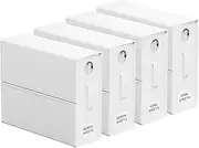 4 Pack Bed Sheet Organizers and Storage, Sheet Folder Organizer for Linen Closet, Foldable Sheets Set Keeper XL (Queen or King Size) Organizing Bedding Container (Circle Window, White)