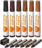 Furniture Repair Kit Wood Markers - Set of 13 - Markers and Wax Sticks with Shar