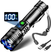 LED Flashlights High Lumens, Rechargeable Flashlight 1000000 Lumen Super Bright