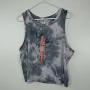 90 Degree by Reflex Tank Top XL Mellow Pink Tie Dye Cropped Womens Activewear