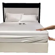 Nevenka 100% Cotton Bed Sheets Pillowcase 3 Piece Set Bedding-White