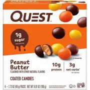 New QUEST Peanut Butter Costed Candies Net Carbs Protein 6.91oz (1 Box)