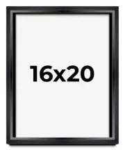 16x20 Shadow Box Frame Black | 1.25 inches Deep Real Wood Contemporary Shadowbox