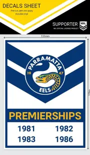 NRL Premiership History Decal - Parramatta Eels - Premier Stickers