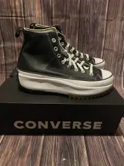 Converse Run Star Hike Leather Platform Sneakers Black A04292C Mens Size 10.5