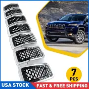 Front Hood Grille Insert For 2019-22 Jeep Cherokee W/Chrome Trims Honeycomb Mesh (for: Jeep)