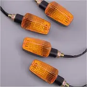 Turn Signal Indicator 4Pcs 12V 10mm Amber Lens Universal Motorbike Left Right Front Rear Turn Signal Light Blinker Indicator