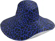 [Yoogain] Leopard Print Black and Navy Blue Foldable Womens hat for Gym Decorative Sun Hats uv Protection for Trucker Sun Protection Gorras para la Playa de Mujer, Leopard Print Black and Navy Blue, One Size