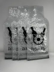Wine Fly Durable Bubble Wrap Travel Bottle Bags (8 Pack- 4 Bags & 4 Sleeves)